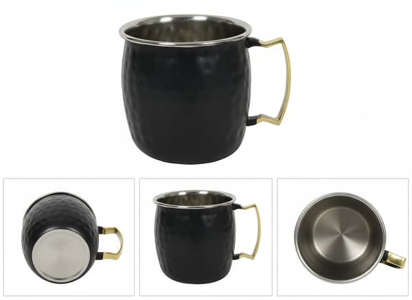 MUGG I ROSTFRITT STÅL 475 ML SVART BELÄGGNING