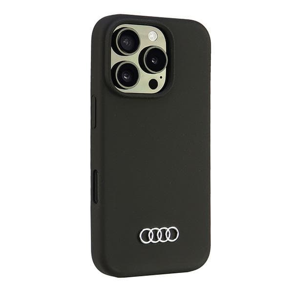 Audi Silikone Etui iPhone 16 Pro 6.3 sort/sort hårdt etui AU-LSRIP16P-Q3/D1-BK