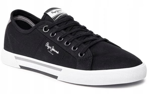 PEPE JEANS BRADY MEN BASIC HERRSKO SVARTA LÅGA SNEAKERS 41 AWE