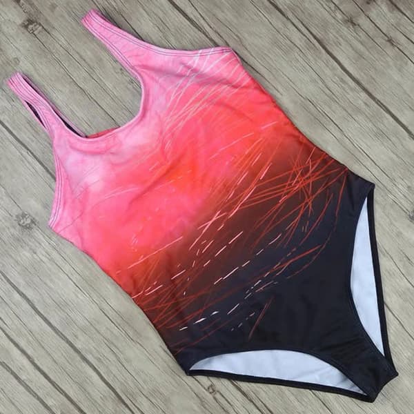 Monokini badedragt til stranden, pool, rød, XL