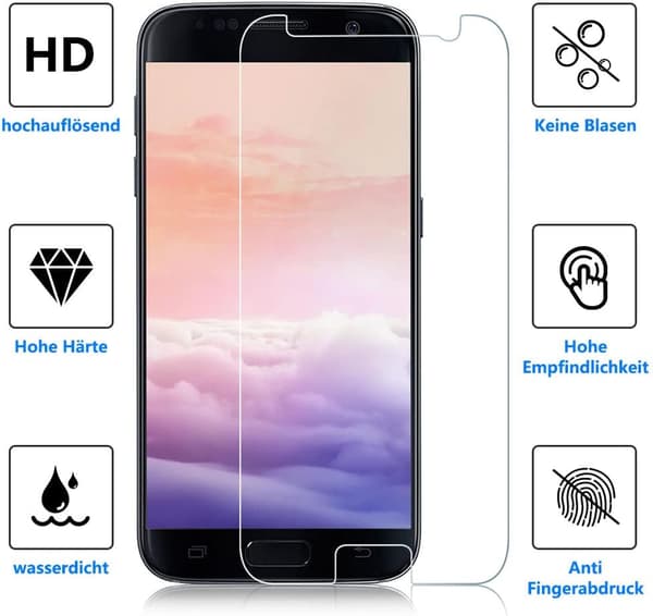 2x 9H Hærdet Glas til Samsung Galaxy S7 Ridsefast Solid