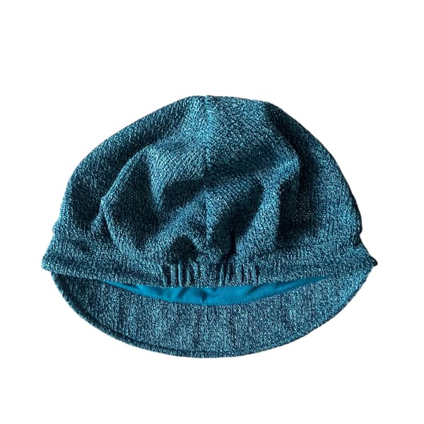 Marinblå damkeps med foder för höst/vinter, varm turbanhatt