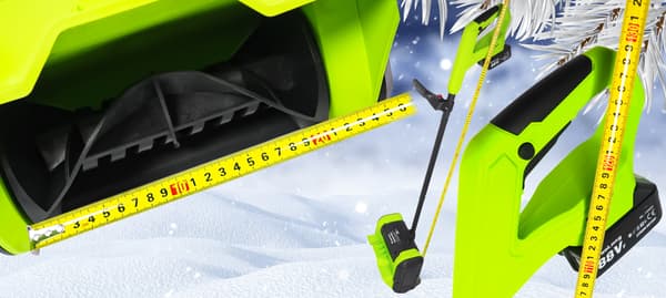 Elektrisk snöslunga med batteri för snö + 2x batteri 21V 600W