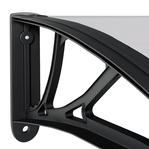 vidaXL dørmarkise sort og transparent 150x75 cm polycarbonat