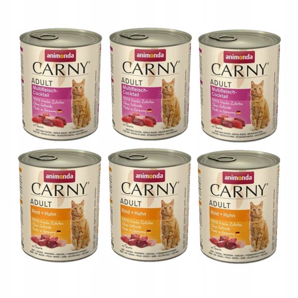 Animonda Carny våtfoder för vuxna katter, blandade smaker, 6x800g