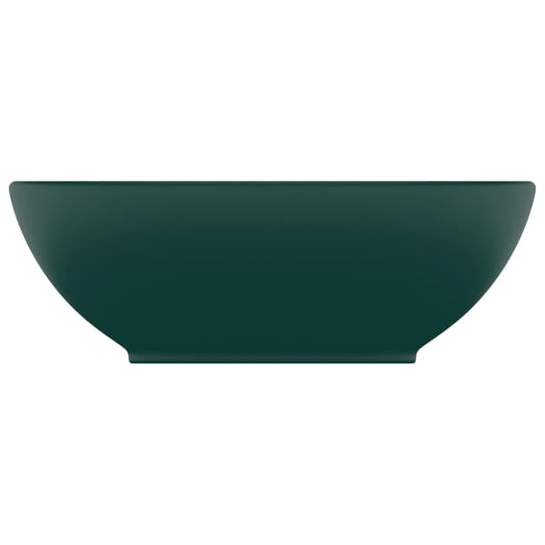 vidaXL luksus oval håndvask mat mørkegrøn 40x33 cm