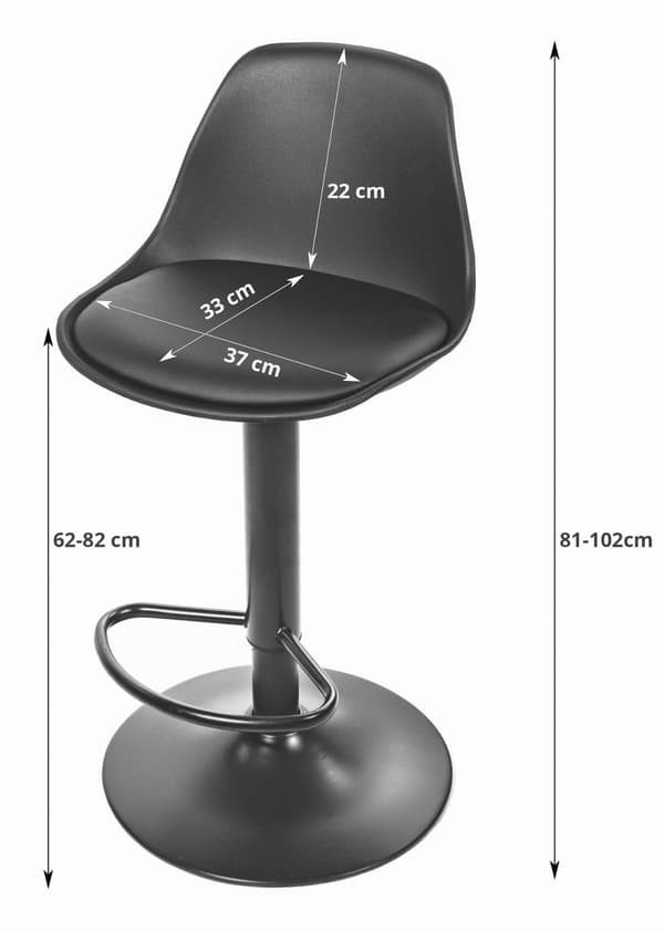 HOGA skammel - sort / sort stel x 2
