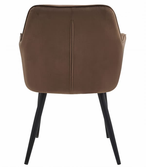 JORK stol - brun sammet / svarta ben x 2