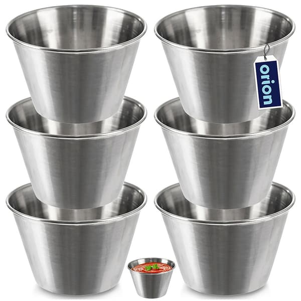 Stål dip-skål til sovs 9,5 cm, 240 ml 6 stk.