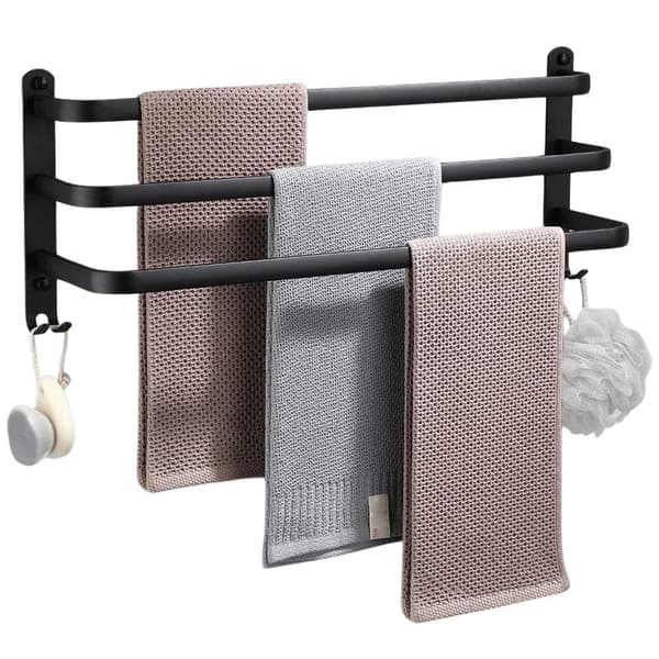 Håndklædebøjle i aluminium sort 60 cm