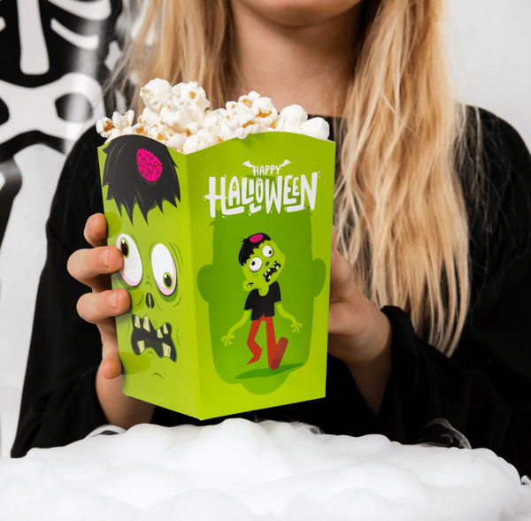 Halloween-hirviöpopcorn-ämpärirasiat 6 kpl.