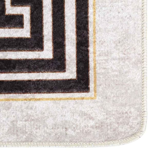 vidaXL vaskbart tæppe 120x180 cm lys beige skridsikkert
