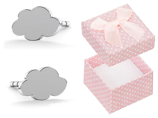 Sølv Cloud Øreringe Små Dame Cloud Øreringe Sølv