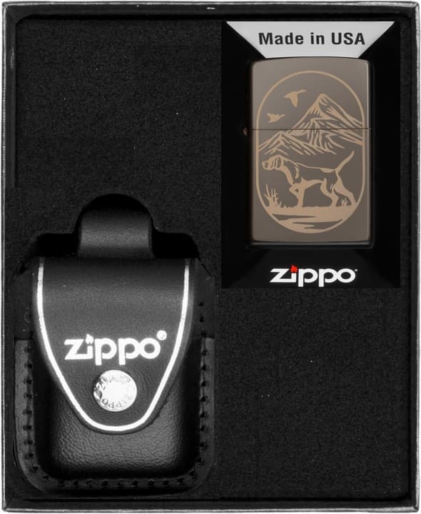ZIPPO Lightersæt JAGTHUNDDESIGN Gave nr. 3
