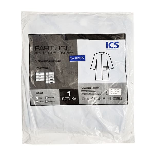 Engångsförkläde XXL med kardborreband (22g non-woven) 1 st.