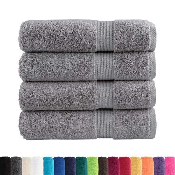 vidaXL Premiumhanddukar SOLUND, 4-pack, Grå, 100x150 cm