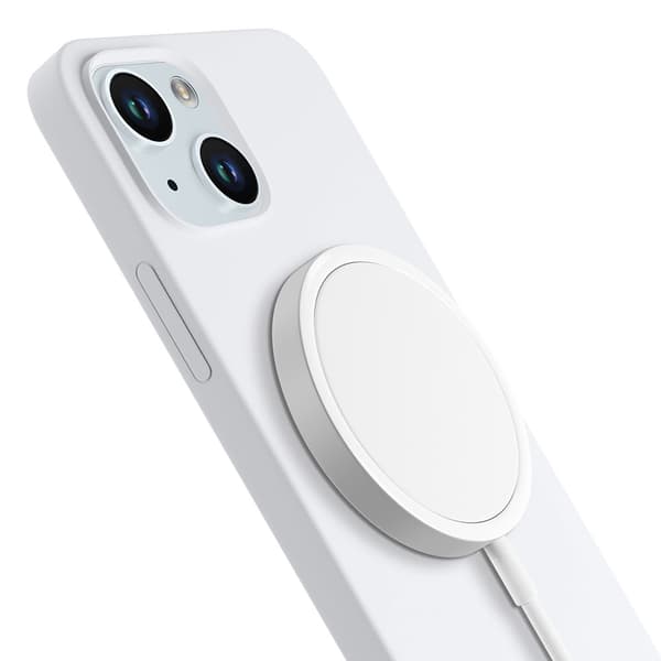 Apple iPhone 15 Plus - 3mk Hardy Silikone MagCase Sølv-Hvid