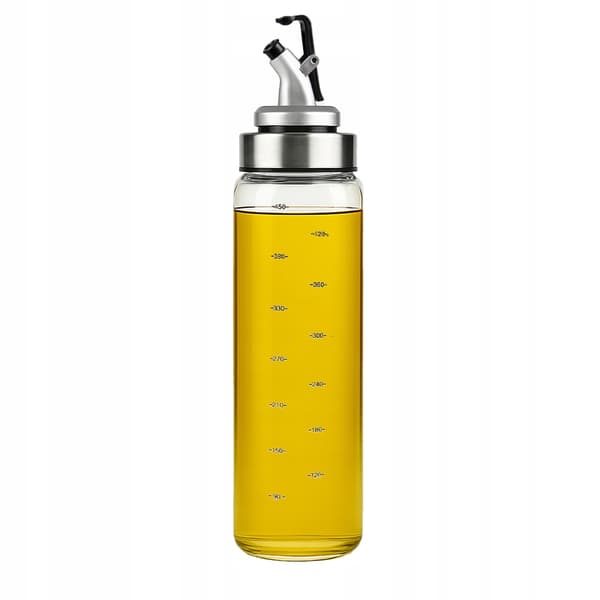 Glasflaskedispenser 500 ml med skala til olie, saucer, eddike 0,5 l