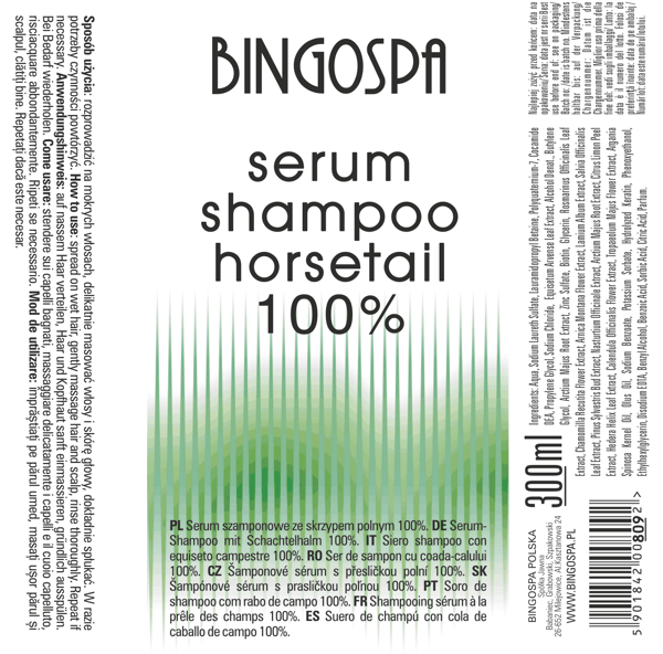 FÖREBYGGER HÅRFALL 100% BINGOSPA Åkerfräkensschampo Serum