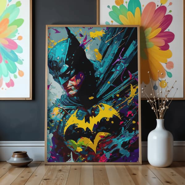 Mal efter nummer billede med ramme Batman DC 50x70 cm