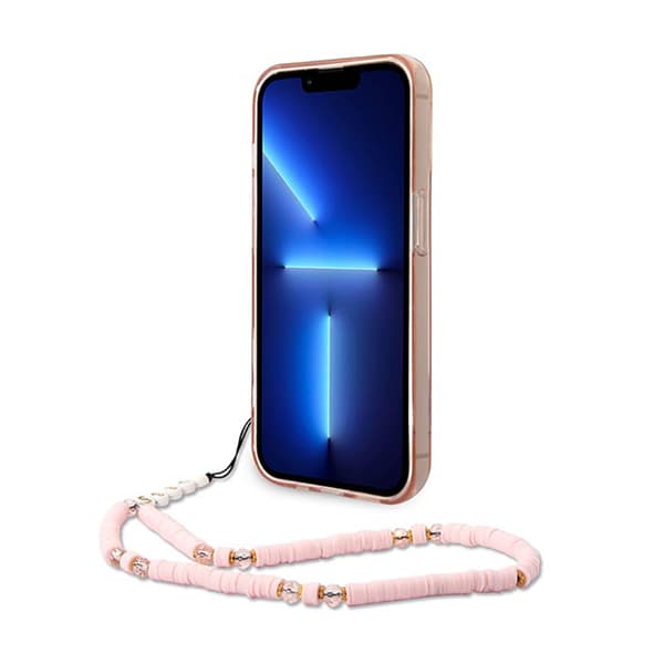 Guess Translucent Pearl Strap - iPhone 14 Pro-skal (rosa)
