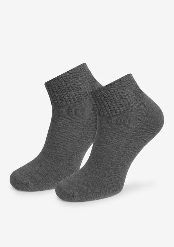 Herr mörkgrå bomullssockor tryckfria med platt söm - Stay fresh 41/45
