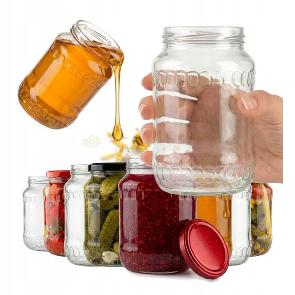 8x 720ml glaskrukker til marmelade, honning, syltetøj, agurker, svampe