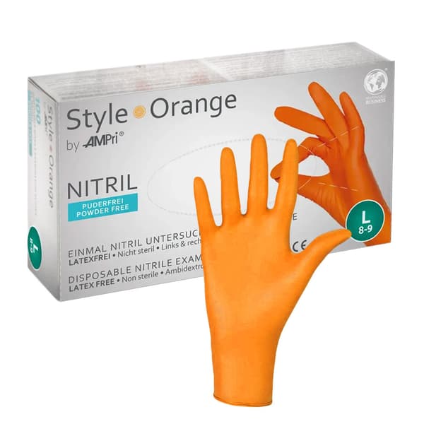 Ampri Style Orange Nitrilhandsker L 100 stk