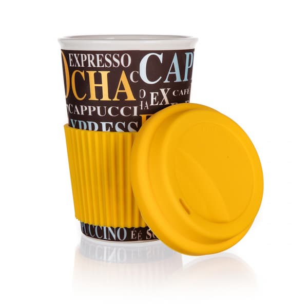 KERAMISK MUGG 400ml MED SILIKONLOCK BANQUET GO kaffe