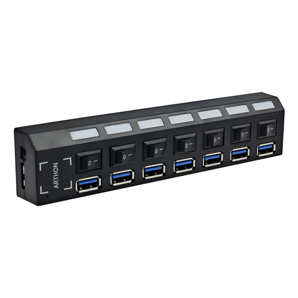 7-port USB 3.0-hubb 1x7 5Gps