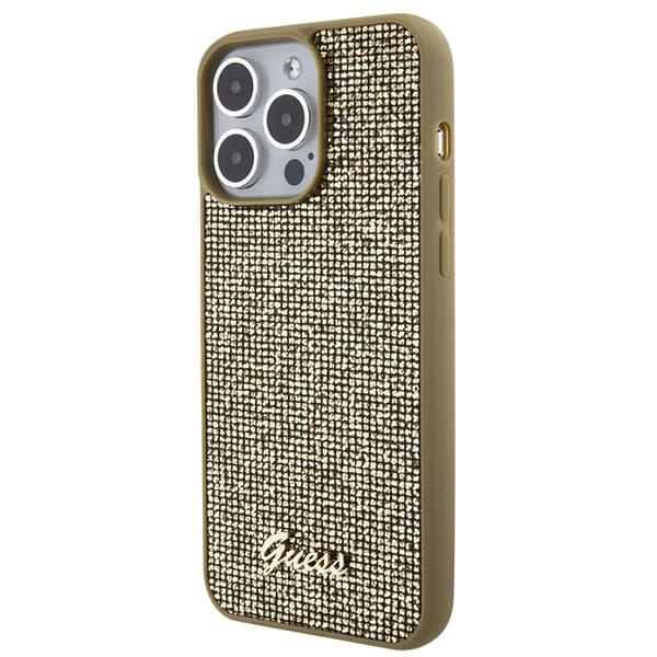 Guess GUHCP15XPMSDGSD iPhone 15 Pro Max 6.7" guld/guld hårdt cover Disco Metal Script