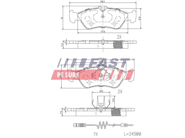 BAKRE BROMSBELÄGG FT29018 FAST