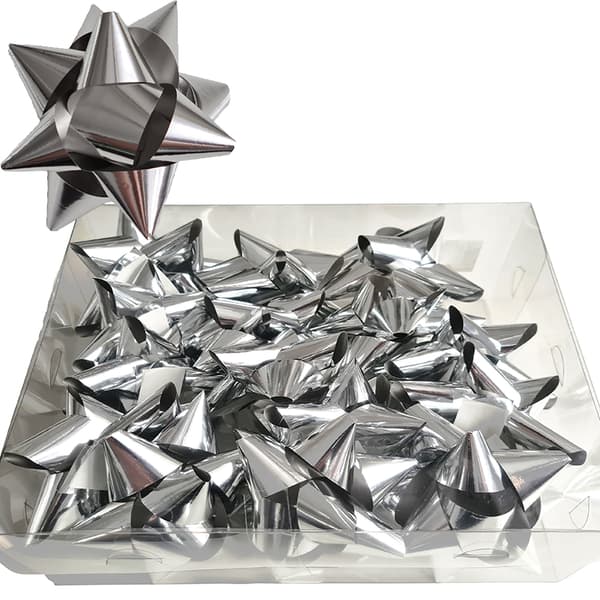 Självhäftande rosetter 11 cm silver 15 st. 1 förpackning.