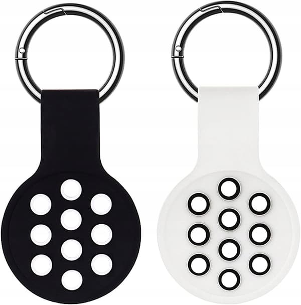 BESKYTTELSESMÅRET TIL AirTags BLØDT GUMMI SORT X2