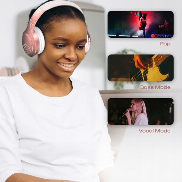 PowerLocus P19 Bluetooth-hovedtelefoner med 4 EQ-tilstande, 60 timer, foldbare med etui