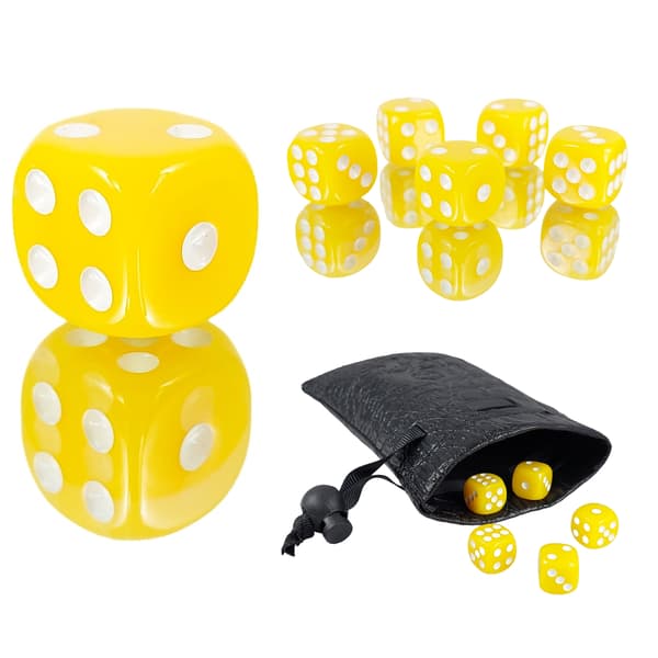 D6 1,6 cm RPG Gule Sekssidede Terninger