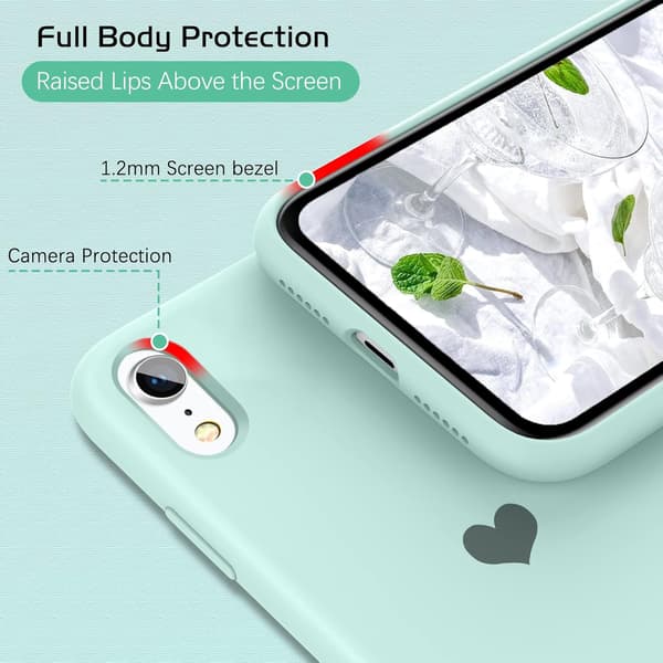 Silikonikuori iPhone XR 6.1':lle Sydän Mintunvihreä