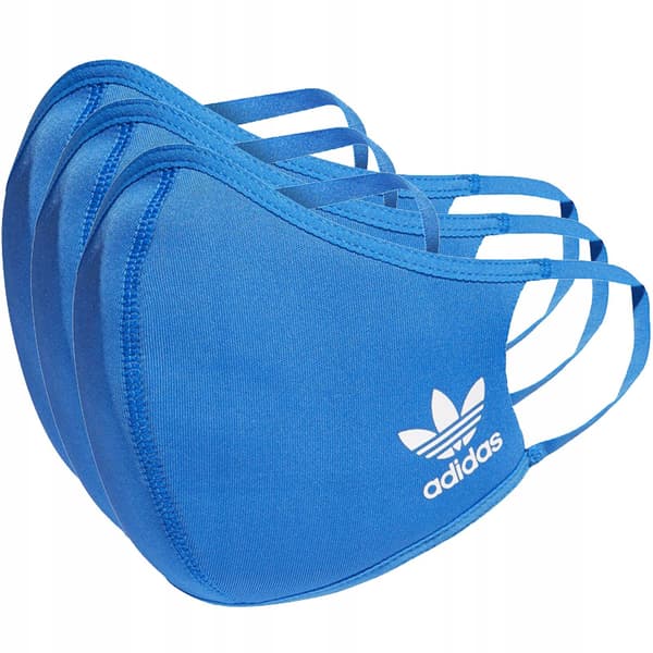 ADIDAS 3-PACK BLÅ MASKER MED LOGOTYP S WLI