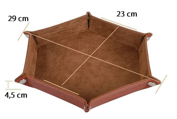 Tärningsbricka i läder, sjöjungfru, hav, sammet, 23 cm