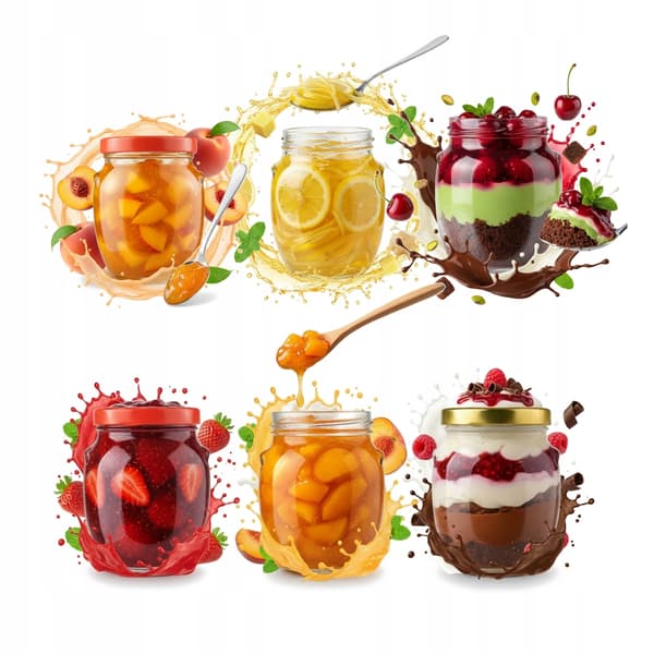 5x Glasburk Amfora 145 ml Sylt Konserver Honung Örter + Kork 5 Styck