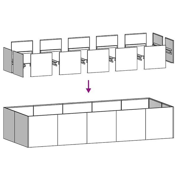 vidaXL sort urtepotte 200x80x40 cm stål