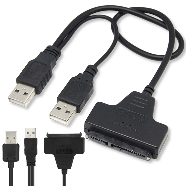 USB 2.0 -adapteri 2.5" ja 3.5" SATA-levyille SSD-kaapeliadapteri