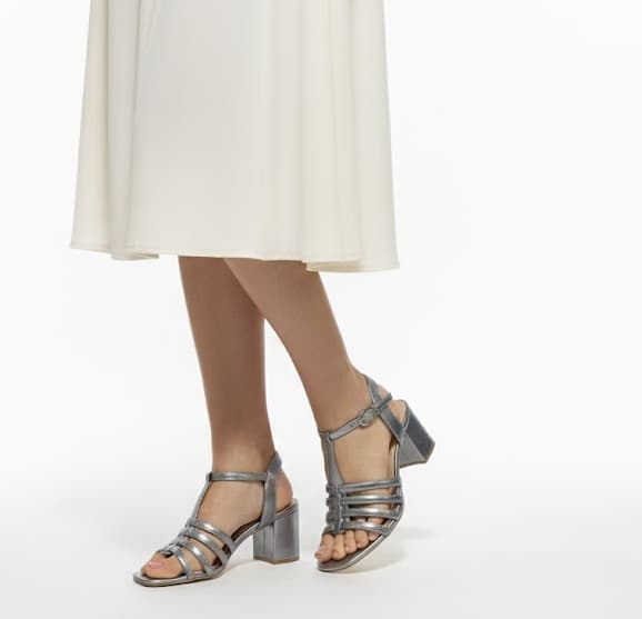 ANNA FIELD METALLISKA HÖGKLACKTA SANDALER 38 T_A