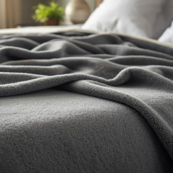 Thermosoft fleece lagen - grå 160x200