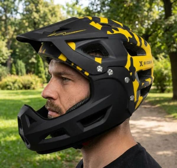 XRIDER XRFH003M Integralhjelm Sort og Gul