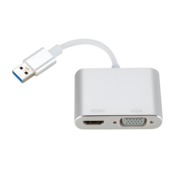 Grafikkort med USB 3.0 til HDMI og VGA-splitter
