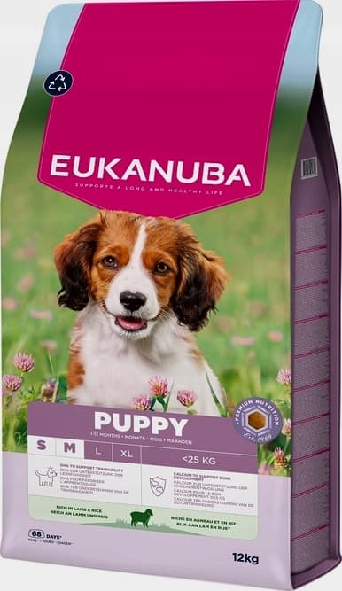 EUKANUBA Puppy Junior Small Medium Lamm Ris Torrfoder 12 kg