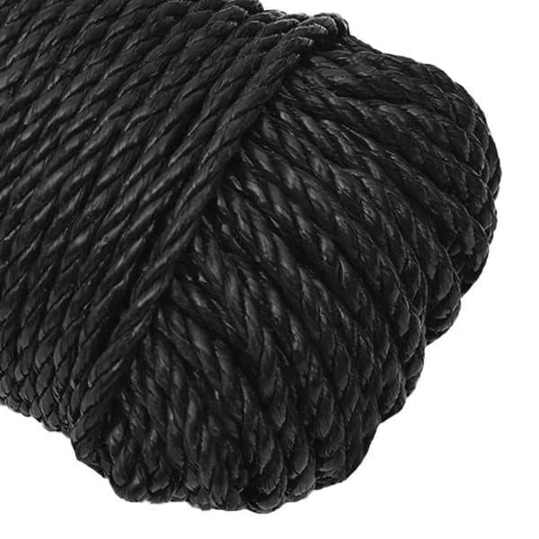 vidaXL arbejdsreb, sort, 3 mm, 50 m, polypropylen