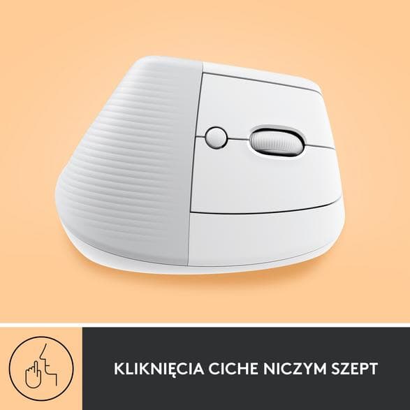 Logitech Lift trådlös vertikal mus – vit (910-006475)