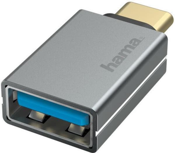 Adapter HAMA Premium OTG USB-C - USB-A 3.2 5Gbps (hane-hona) Grå